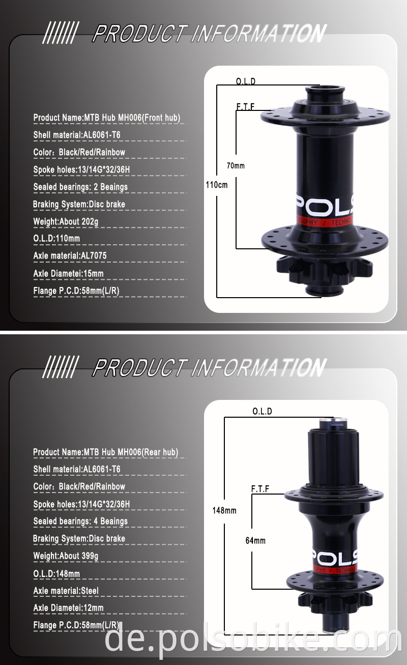 mountain bike hub 110*15mm